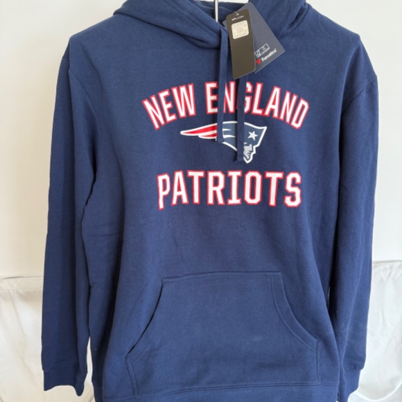 New England Patriots Victory Arch Team Fitted Pullover Hoodie 2XL - Navy - Picture 5 of 7